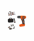 8V Max Cordless Drill And 57 Piece Home Tool Kit With Storage Bag, Compact And Lightweight Mid Handle Design, Keyless Chuck