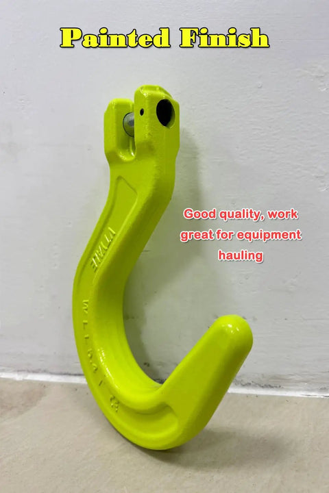 Three Eighths Inch Clevis Foundry Hook With 8377 Lbs Working Load Limit For Beefed Up Heavy Duty Lifting Grade 80 Alloy Steel Forged Construction Ideal For G80 Transport Binder Chain And Binder 1 Pack Ready To Use Rigging Set, painted finish