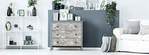 Room with cabinet covered in Romeo Marble Self Adhesive Film 17 By 78 Inches Three Pack With Applicator Easy Peel And Stick