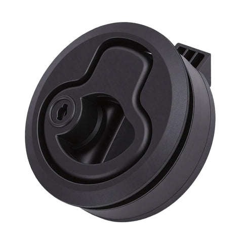 UPALDHOU round flush-mount boat hatch latch, black pull lock for RV, marine cabinets and drawers