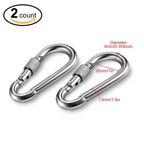 Two snap hooks for Beefy Black Swing Swivel With 360 Degree Rotation, Industrial Grade Hanging Accessory, 35 kN Capacity shown.