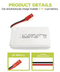 5 Pack 3.7V 1200mAh 30C LiPo Battery With 5in1 Charger JST Plug For T04 T05 T25 V2400HD V2450FPV V2450GPS X900 X9TW