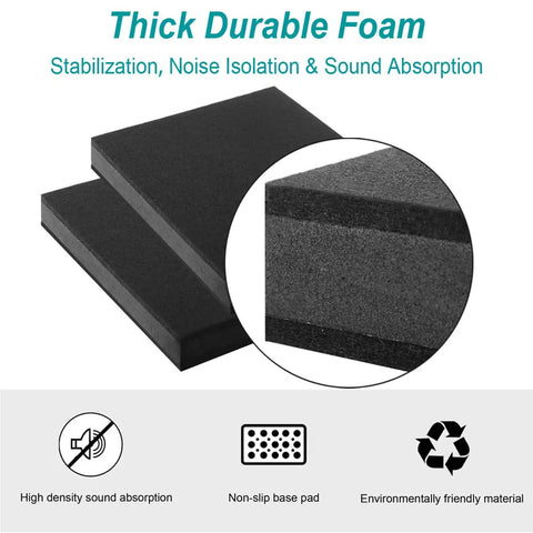 Two Pack 8 To 10 Inch Studio Monitor Noise Isolation Pads Subwoofer Platform Speaker Riser Three Layer Acoustic Foam Stand For Vibration Damping And Clearer Sound 15.5 By 13 Inches