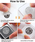 Clear Mechanical Gear Stamp Set With Transparent Gear Patterns for Scrapbooking and Card Making Steampunk Vibe Rubber Stamps in use