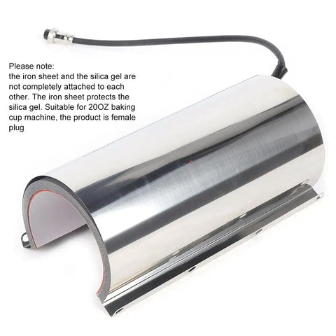 20oz Sublimation Mug Heating Attachment For Tumbler With Heat Press Machine Durable Silicone And Stainless Steel Cup Transfer Plate Replacement Heating Element 110V Silver