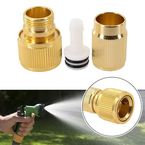 Heavy Duty Brass Quick Coupling Connectors For Garden Misting And Car Wash Expandable Water Hose Repair Kit With Durable Adapter Fittings, brass hose parts