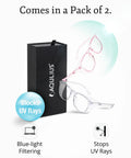 Pack of 2 pink and clear safety glasses with side shields in boxed set; Pink And Clear Safety Glasses Pack Of 2 For Women And Men Scratch Resistant Anti Fog Side Shield Eyewear Durable Eye Protection For Work And Play All Day Outdoor Activities.