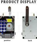 Front and back view of Hand Crank Generator 6V 20F Super Capacitor Portable Manual Emergency Power Supply with COB LED light