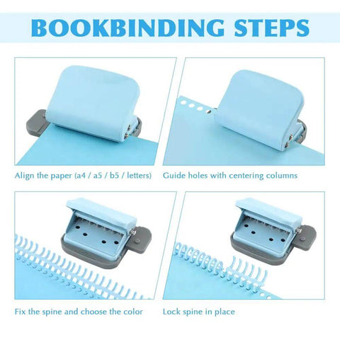 Six Hole Spiral Binding Punch For Planners And Home Office 8 Sheet Capacity step-by-step bookbinding guide image