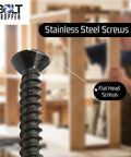 Number 8 By 1 1/2 Inch Phillips Flat Wood Screws With Black Xylan Coated Stainless Steel for precise cabinetry assembly.