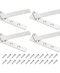 Rotating Pivot Door Hinges Set Four Pack 360 Degree Hidden Stainless Steel Hardware For Secret Doors And Bookcases with screws