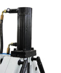 Top view of hydraulic cylinder on Tough Three Roll Hydraulic Metal Bender That Knocks Out Flat Stock And Square Tubes Without A Sweat.