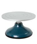 DUPDMKIN 7-inch all-metal pottery banding wheel with blue pedestal base and silver turntable