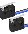 Waterproof Micro Limit Switch With Hinge Lever 6A 12V DC SPDT 3 Pin Pre Wired Removable Lever For Easy Install, 2 pack shown