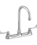 Monterrey Top Mount Gooseneck Kitchen Faucet 5 Inch With Ceramic Disc Valves Lead Free Vandal Resistant Handles