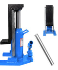 Heavy Duty Toe Jack Cracks Five Tons Open Easy Built For Grease Monkey Daily Tasks And Tow Yard Work, blue hydraulic jack with detachable handle.