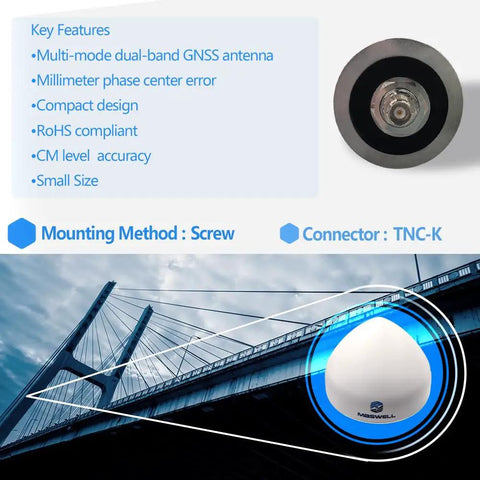 All-In-One GNSS Navigation Antenna for Vehicles, Marine, and Drones, top-notch centimeter-grade precision with mounting features