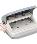 Portable Handheld 3 Hole Punch for A4 B5 A5 A6 A7 Paper with 5 Sheet Capacity, metal construction, close-up view