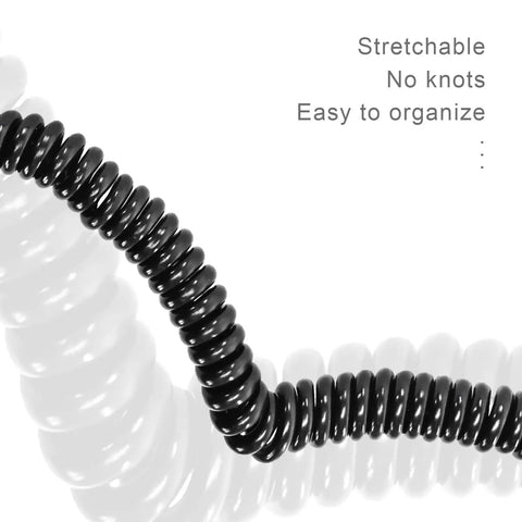 Coiled cable for Recliner Remote Hand Control With 2 Button 5 Pin For Electric Power Lift Chairs, black and stretchable.