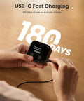 USB-C charging Your Go To Smart Body Measuring Tape With Bright LED Display And Rechargeable Battery, Black