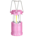 Pink LED Camping Lantern with Portable Handle, Super Bright COB Light, 360 Degree Beam, Weatherproof ABS for Emergencies