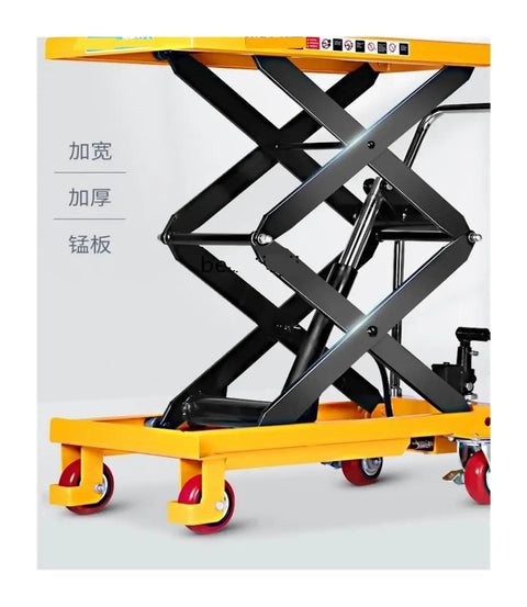 Top Rated No Fuss Heavy Lifter Scissors Lift Table Foot Pedal Hydraulic Pump Portable Manual Loading Dock Platform with robust scissor frame.