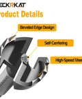 Beveled edge design of Real Deal Two Piece Three Quarter Inch Forstner Drill Bits Cut Smooth Flat Bottom Holes on hard wood.