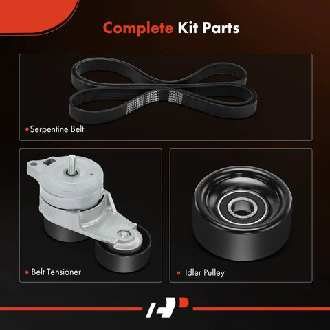 Engine Serpentine Belt Drive Kit With Tensioner And Idler For Honda Accord 03 10 Odyssey 05 10 Pilot 05 08 Ridgeline 06 11