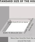 Standard size dimensions for Heavy Duty Electric Remote Attic Ladder hole, showing thickness, width, and length measurements.