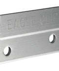 Close-up of an aluminum Z clip with holes, part of Two Inch Z Clips Set Of 50 Pieces 25 Pairs For Hanging Panels Partitions.