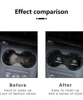 Before and after comparison of cup holders with Lexus Cup Holder Coaster Set For Your Ride Silicone Car Interior Accessories Two Pack Honeycomb Design Non Slip 2.76 Inch Coasters