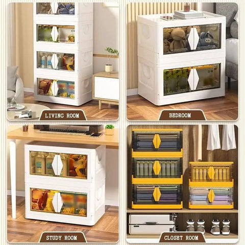 Large Foldable Storage Containers With Clear Window And Lid Heavy Duty Stackable Bins For Closet And Garage Multi Purpose Plastic Organizers Game Changer