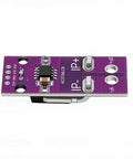 Heavy Duty Hall Effect Current Sensor 50A Linear Module For Power Monitoring, top view of purple PCB with pins and components.