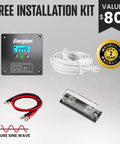 Free installation kit for Heavy Duty 2000 Watt Pure Sine Wave Power Inverter, including LCD display, wiring, and connectors.