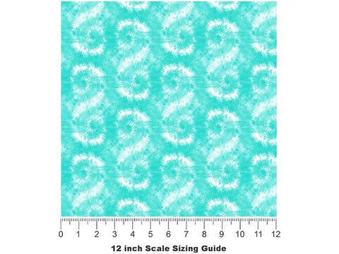 Tie Dye Seafoam Spiral Matte Vinyl Film Wrap For Cars 59 Inch By 11 Foot Sheet Roll With Dope Bubble Free Air Egress pattern scale