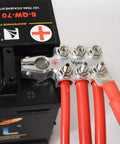 Pro Level Heavy Duty Rock Solid Battery Terminal Clamps Pair 12 Way Power Distribution Block, 12v battery connection.