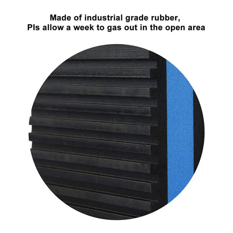 Close-up of Heavy Duty Blue EVA Anti Vibration Pad Set For HVAC Systems And Appliances, Four Pack, 4 Inch Square 7 Eighths Inch Thick