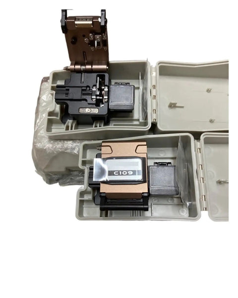 Premium C109 Fiber Optic Cleaver Machine Cutting Knife For C6 C8 C9 Sc Da Connectors Precision Splice Prep Tool in storage case.