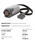 Speed motor from 5 Piece Plug And Play Motor Starter Kit For Brick Building includes M L XL and Servo motors plus battery box.