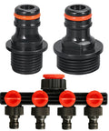 Pack of 2 Quick Connect Garden Hose Fittings Three Quarter Inch and One Half Inch Universal Water Connectors for DIY Irrigation