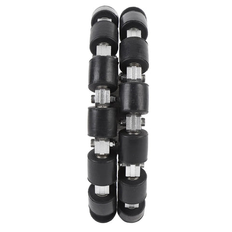 6-inch mecanum wheel module with black rubber rollers and aluminum hubs for robotics