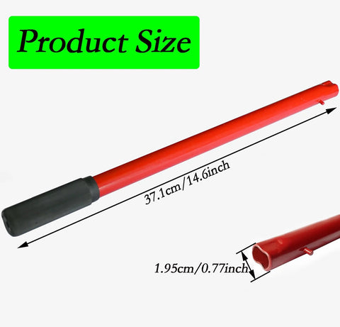 Hydraulic jack handle replacement, red; 37.1 cm long with black grip for 2-ton car jacks.