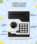 Electronic Piggy Bank For Kids With Password Protection And Automatic Money Scroll Save Box Large Capacity Safe ABS Plastic