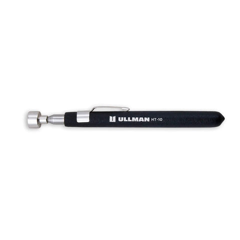 10Lb Pocket Magnetic Pickup Tool With Swinger Hook And Lightweight Aluminum Handle, compact tool with metal tip shown horizontally