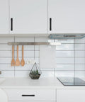 Easy Install Matte Black Cabinet Handles 2 Pack 5 Inch Center To Center Drawer Pulls on white kitchen cabinets