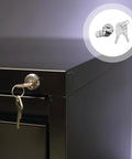 16mm Cam Lock For Cabinet Doors With Keys, Stainless Steel Enclosure Lock Replacement installed on black cabinet