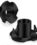 5/16-18 Tee Nuts Four Pronged Black Zinc Plated Steel For Wood And Furniture Projects, Built Tough For Rock Climbing Holds