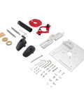 Shop Ready Rock Solid Aluminum Router Lift System With Precision Table Insert Plate And Stainless Rods For Accurate Hole Positioning and assorted components