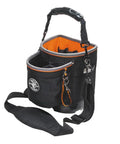 14 Pocket Tool Bag With Shoulder Strap Fits Long Screwdrivers Built Tough With 1680D Ballistic Weave Fully Molded Bottom Orange Interior