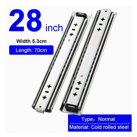 Real Heavy Duty 53mm Full Extension Drawer Slides With Ball Bearings Deliver Smooth Glide Under Max Load Featuring Rust Proof Galvanized Blue Finish So 700mm Long Slides Hit Full Access On Deepest Drawers Fast Today In Workshop Home Cabinets, 28 inch 53mm steel